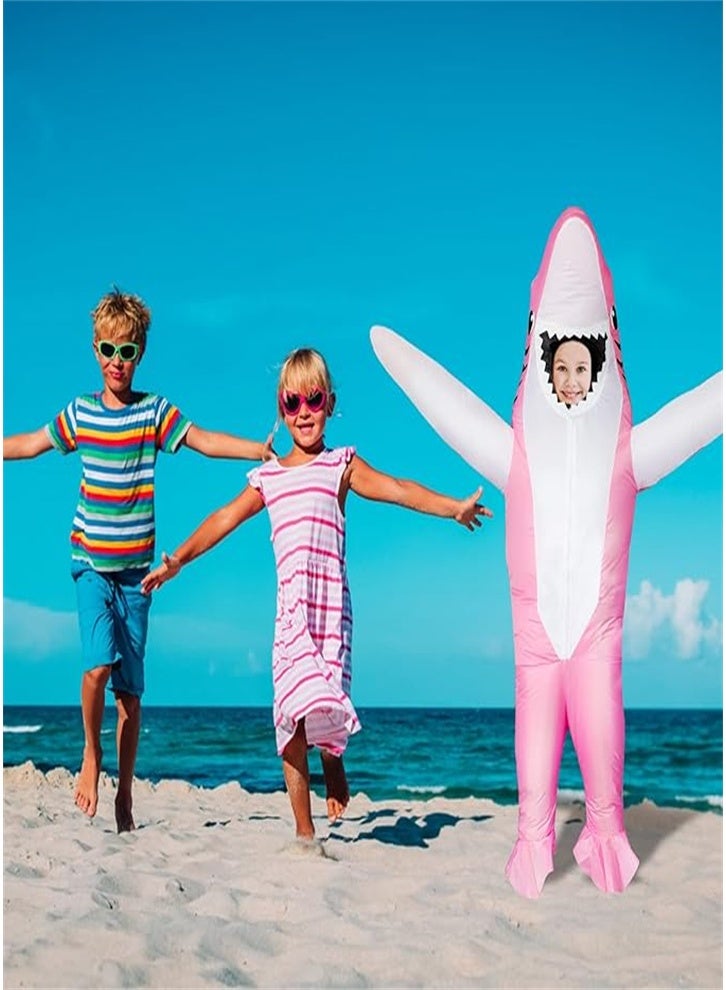 Kids Shark Waterproof Inflatable Costume for Kids Festival, Party, Fun, Durable, Reusable (Pink) - Image 4