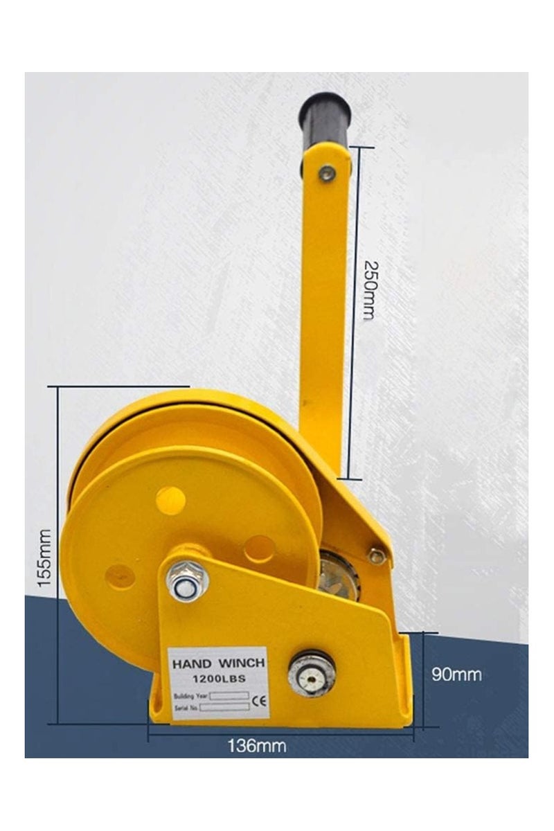 Hand Winch, Heavy Duty Manual Crank Two-Way Ratchet Winch with Cable and Steel Hook, Hand Winch for Boat Trailer with Automatic Brake, Portable Hoisting Detachable Winch(Size:30m,Color:2600lbs) - Image 4