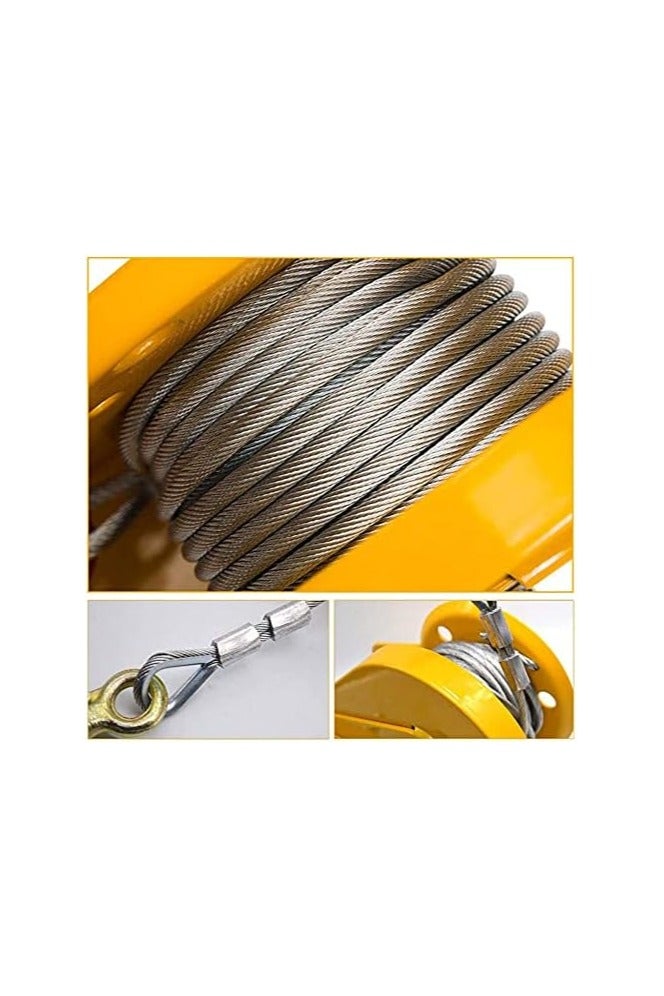 Hand Winch, Heavy Duty Manual Crank Two-Way Ratchet Winch with Cable and Steel Hook, Hand Winch for Boat Trailer with Automatic Brake, Portable Hoisting Detachable Winch(Size:30m,Color:2600lbs) - Image 2
