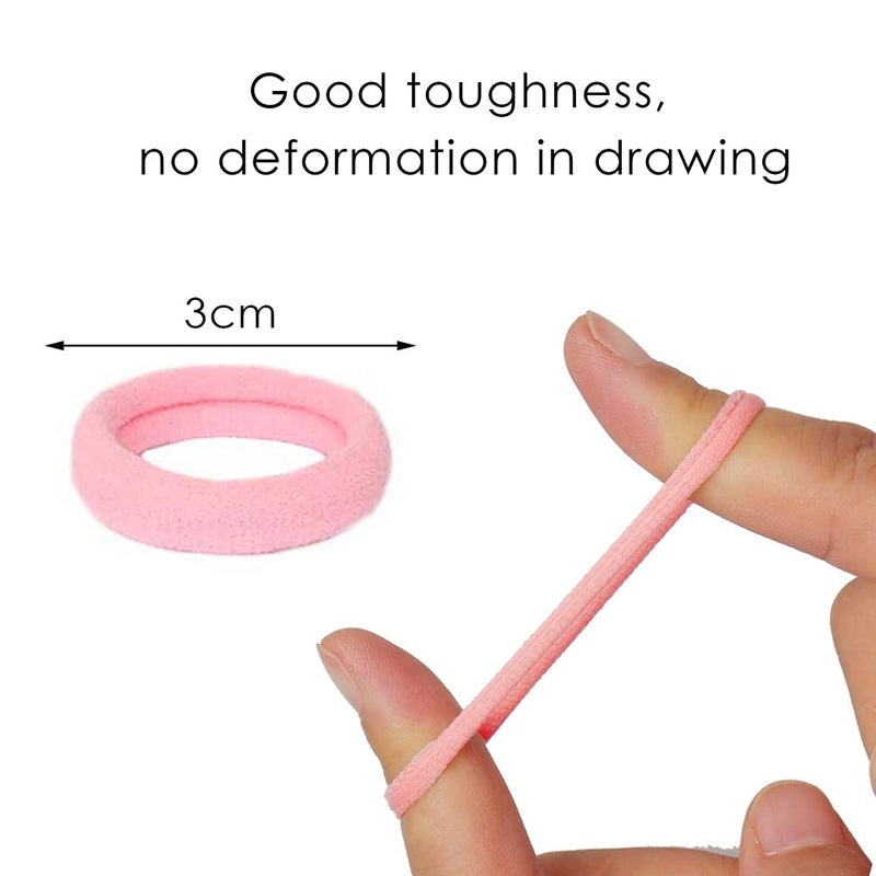 Pengxiaomei 200Pcs Baby Hair Ties, Soft Cotton Toddler Hair Ties 1 Inch Multicolor Seamless Hair Bands Stocking Stuffers for Kids Girls Gifts - Image 1