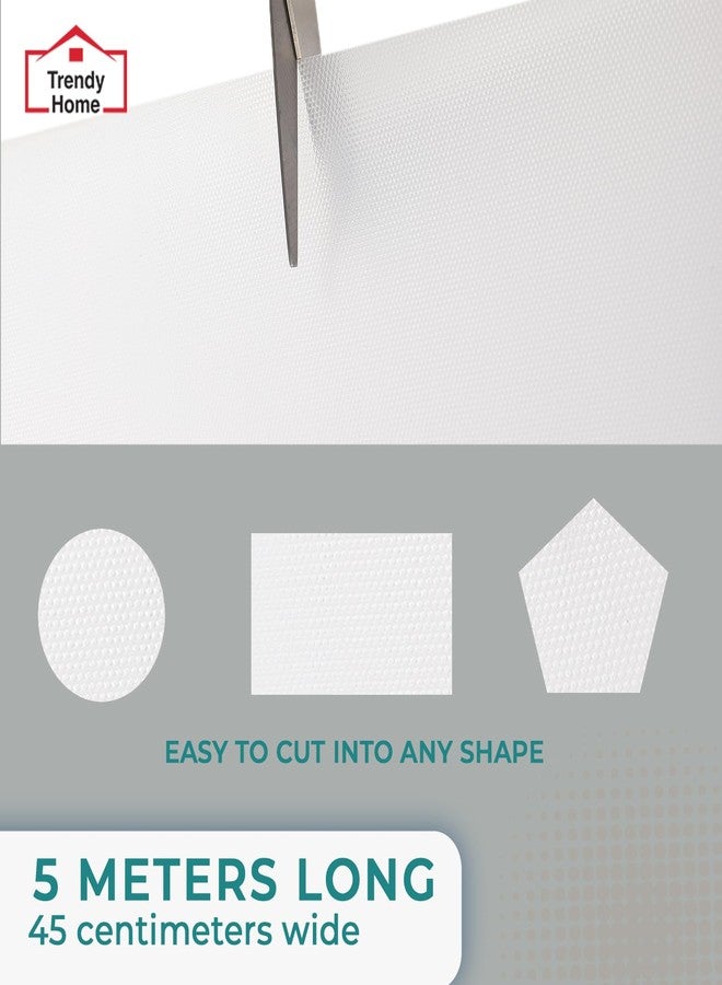 Senego by Trendy Home Anti-Slip Mat for Kitchen (45 cm x 5 m), Food Grade & Washable, Mat for Fridge, Shelves, Cupboards, EVA Shelf Liner Sheet for Drawers & Wardrobe (Diamond Texture, White) - Image 4
