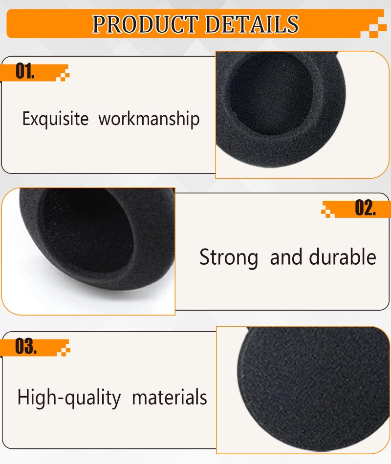 XFSAFDM 5 Pairs Headphone Cushion, 55mm Headphone Cover with Sponge Cushion Pads, Soft Ear Cushions for Enhanced Comfort and Noise Isolation, Ideal for Long Listening Sessions, Gaming and Office Use - Image 3