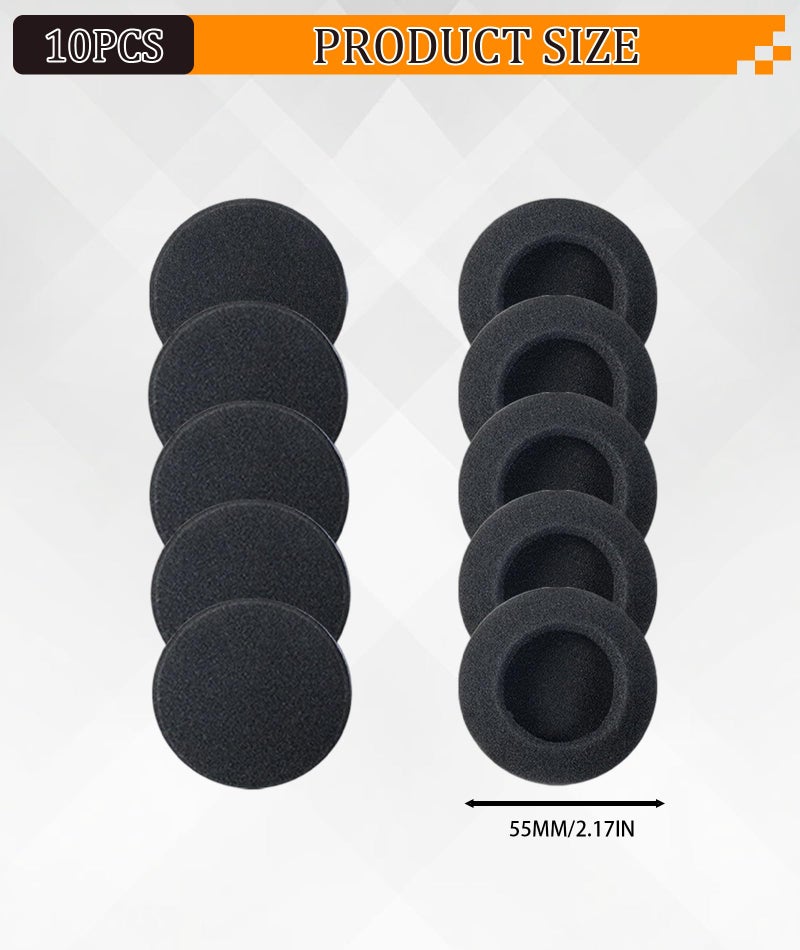 XFSAFDM 5 Pairs Headphone Cushion, 55mm Headphone Cover with Sponge Cushion Pads, Soft Ear Cushions for Enhanced Comfort and Noise Isolation, Ideal for Long Listening Sessions, Gaming and Office Use - Image 2