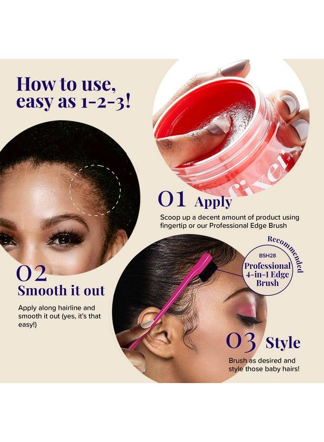 Red by Kiss Edge Fixer 24 Hour Maximum Hold Edge Wax No Flaking Biotin B7 Infused Hair Gel 3.38 Fl.Oz (Strawberry Acai) - Image 5