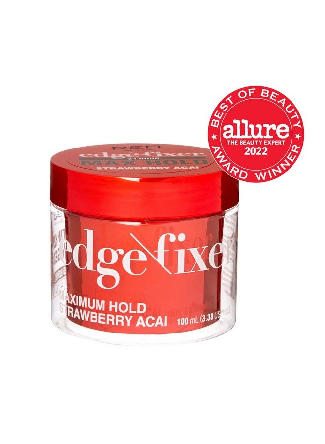 Red by Kiss Edge Fixer 24 Hour Maximum Hold Edge Wax No Flaking Biotin B7 Infused Hair Gel 3.38 Fl.Oz (Strawberry Acai) - Image 3