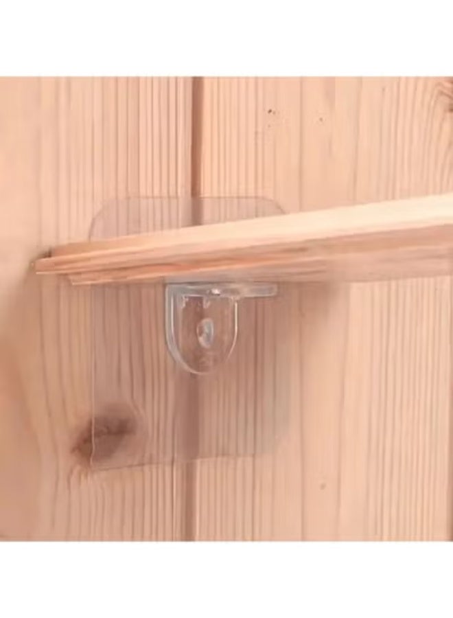 8 قطعة حامل رف لاصق دون الحاجة للثقب او حفر للبراغي مانع و مقاوم للانزلاق مناسب للأسطح المعدنية و الخشبية و البلاستيكية و يمكن استخدامه للارفوف العلوية او السفلية للملابس او الكتب او الاحذية لرف خزانة المطبخ او رف خزانة الملابس او الكتب او رف الاحذية او الثلاجة لون شفاف و مقاوم للماء والبكتيريا و سهل التركيب و لا يتطلب حفر أو استخدام مسامير مناسب لجميع الأسطح المستوية نصيحة الاستخدام يُفضل تنظيف سطح الرف قبل اللصق لضمان التصاق أقوى - Image 2