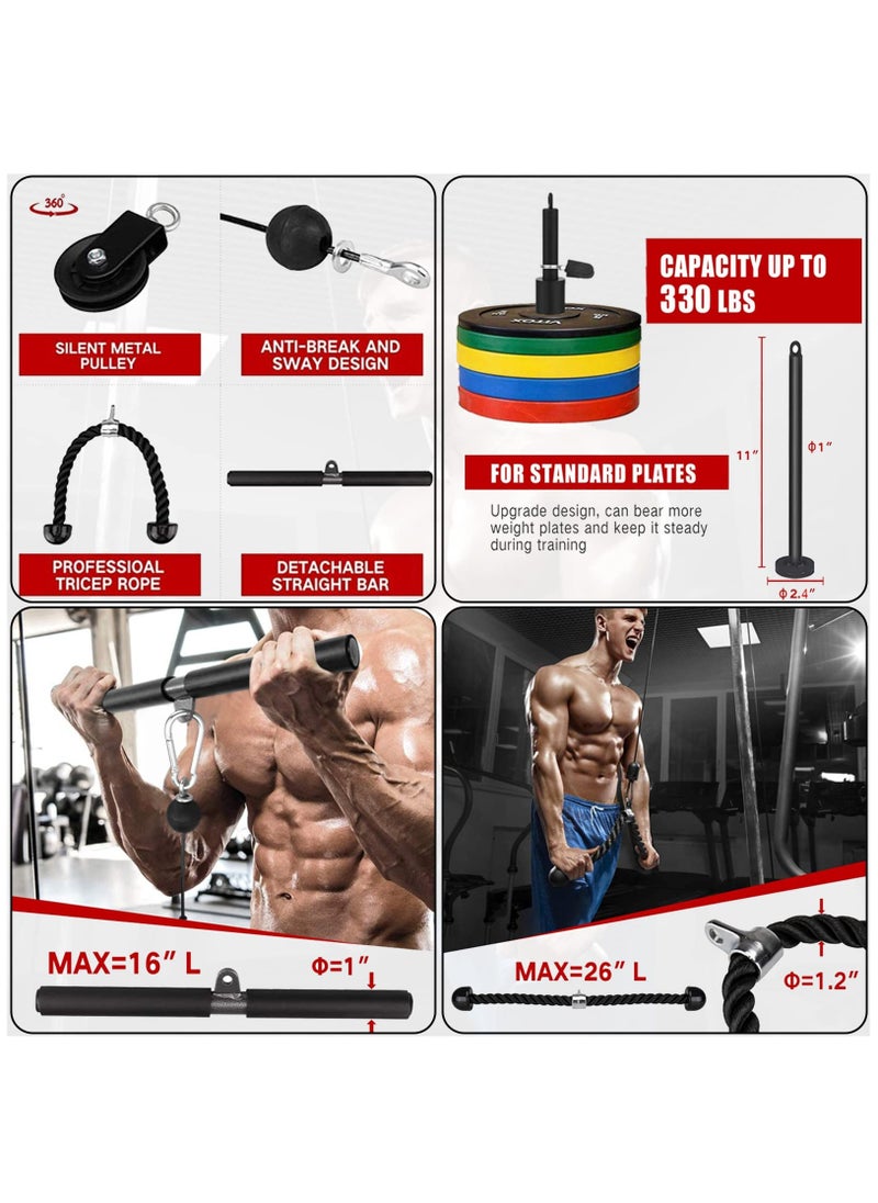 XiuWoo Weight Cable Pulley System Gym Professional Home Gym Equipment Upgrade Fitness LAT for Triceps Pull Down Biceps Curl Back Forearm Shoulder  - Image 2