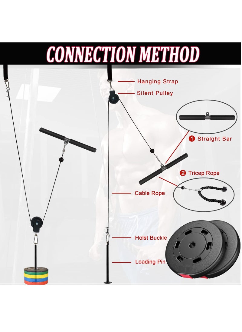 XiuWoo Weight Cable Pulley System Gym Professional Home Gym Equipment Upgrade Fitness LAT for Triceps Pull Down Biceps Curl Back Forearm Shoulder  - Image 4