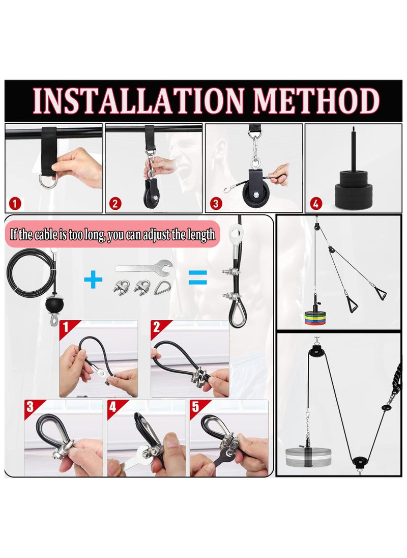 XiuWoo Weight Cable Pulley System Gym Professional Home Gym Equipment Upgrade Fitness LAT for Triceps Pull Down Biceps Curl Back Forearm Shoulder  - Image 5