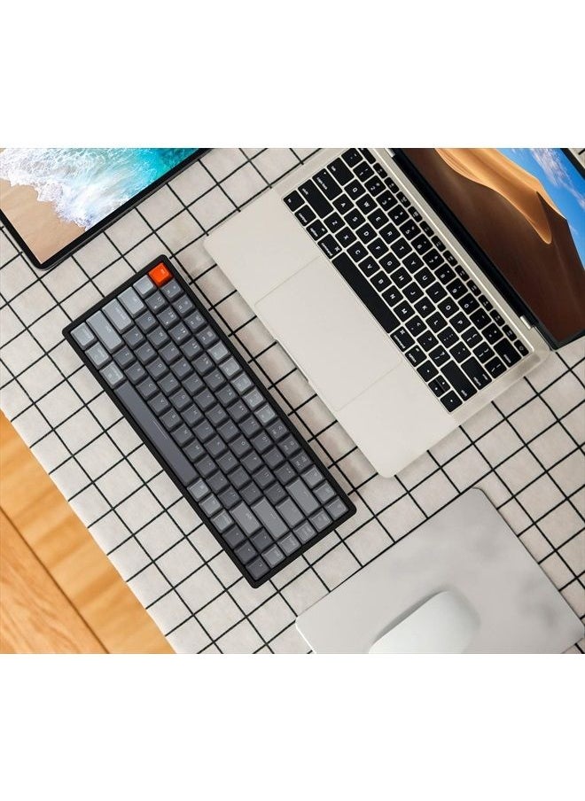 K2 Version 2 Wireless Gaming Mechanical Keyboard, Bluetooth/USB Wired Compact 84 Keys RGB LED Backlit N-Key Rollover Aluminum Frame for Mac Windows, Gateron G Pro Brown Switch