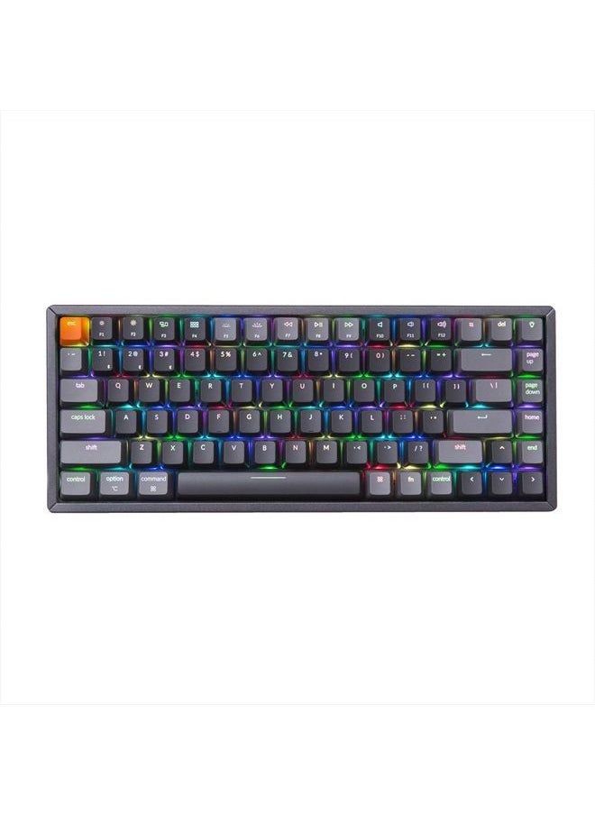 K2 Version 2 Wireless Gaming Mechanical Keyboard, Bluetooth/USB Wired Compact 84 Keys RGB LED Backlit N-Key Rollover Aluminum Frame for Mac Windows, Gateron G Pro Brown Switch
