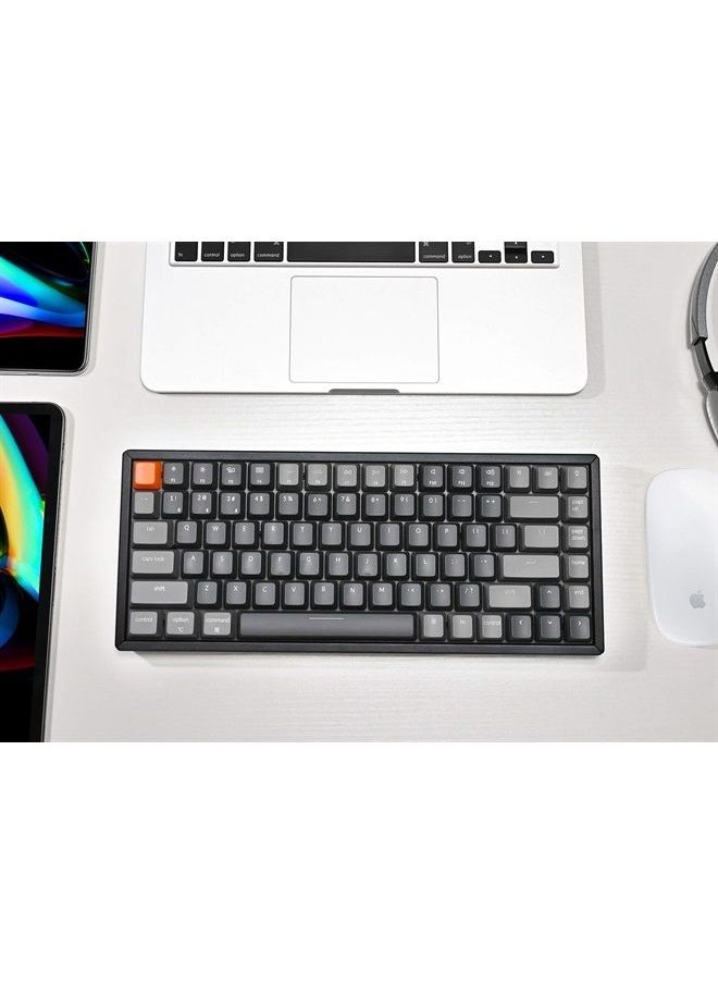 K2 Version 2 Wireless Gaming Mechanical Keyboard, Bluetooth/USB Wired Compact 84 Keys RGB LED Backlit N-Key Rollover Aluminum Frame for Mac Windows, Gateron G Pro Brown Switch