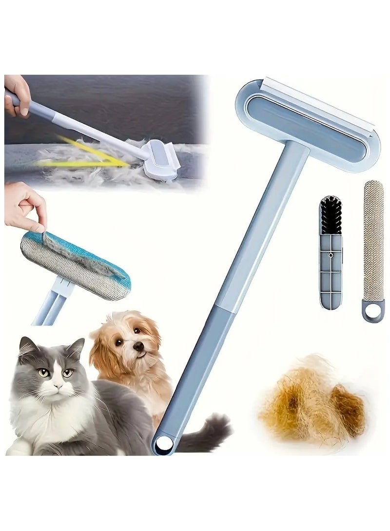 فرشاة إزالة شعر الحيوانات الأليفة 2 في 1 ذات الفعل المزدوج للكلاب والقطط - استخدام رطب وجاف , فرشاة لاصقة قابلة للفصل , مثالية لتنظيف السجاد والأرائك والملابس. - Image 2