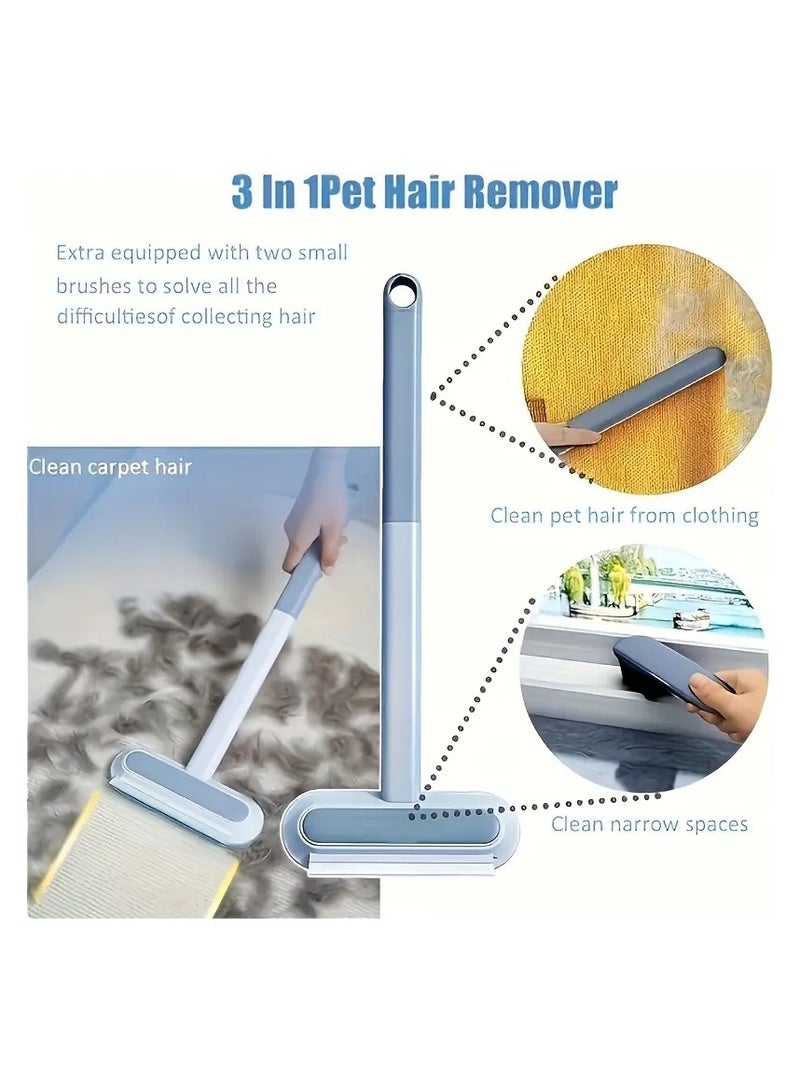 فرشاة إزالة شعر الحيوانات الأليفة 2 في 1 ذات الفعل المزدوج للكلاب والقطط - استخدام رطب وجاف , فرشاة لاصقة قابلة للفصل , مثالية لتنظيف السجاد والأرائك والملابس. - Image 5