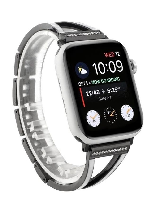 NIBEMINENT Fork Stainless Steel Strap Watchband For Apple Watch Series 7/6/SE/5/4/3/2/1 38/40/41mm White - Image 2