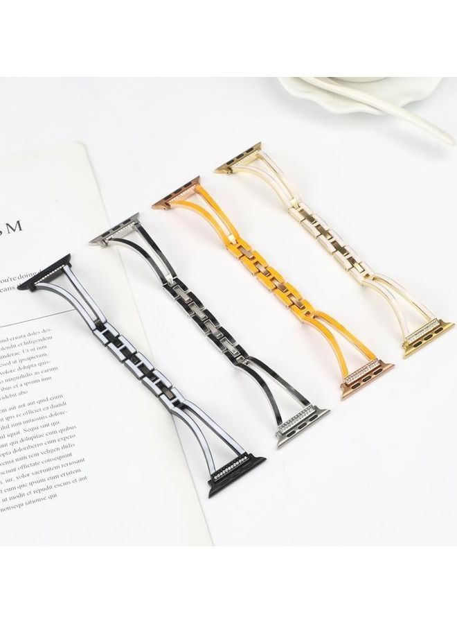 NIBEMINENT Fork Stainless Steel Strap Watchband For Apple Watch Series 7/6/SE/5/4/3/2/1 38/40/41mm White - Image 4