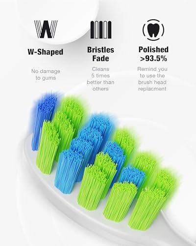 7AM2M Sonic Electric Toothbrush with 6 Brush Heads for Adults&Kids, One Charge for 120 Days, Wireless Fast Charge, 5 Modes, 40000VPM Powered Toothbrush, 2 Minutes Built in Smart Timer (Navy Blue) - Image 5