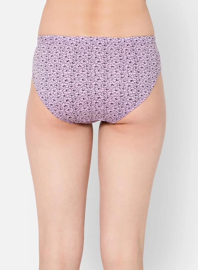Clovia Clovia Pack of 3 - Floral Print Mid Rise Cotton Hipster Briefs with Inner Elastic