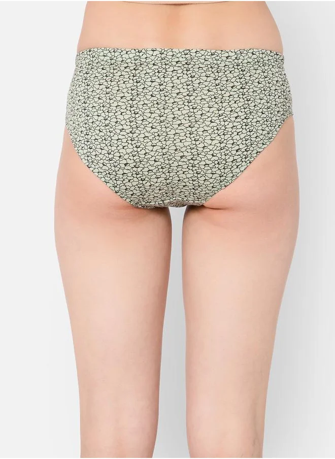 Clovia Clovia Pack of 3 - Floral Print Mid Rise Cotton Hipster Briefs with Inner Elastic