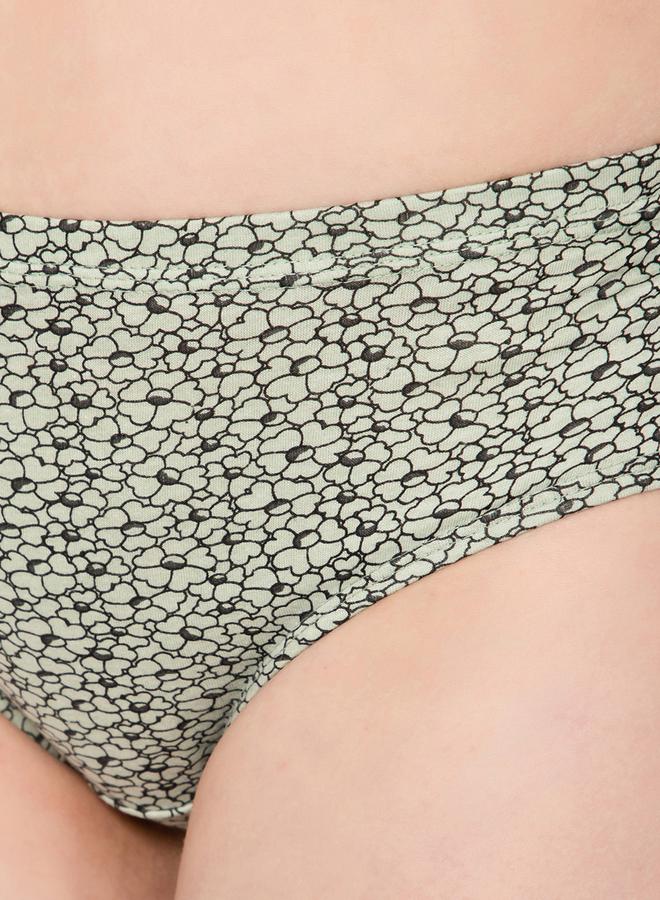Clovia Pack of 3 - Floral Print Mid Rise Cotton Hipster Briefs with Inner Elastic - Image 3
