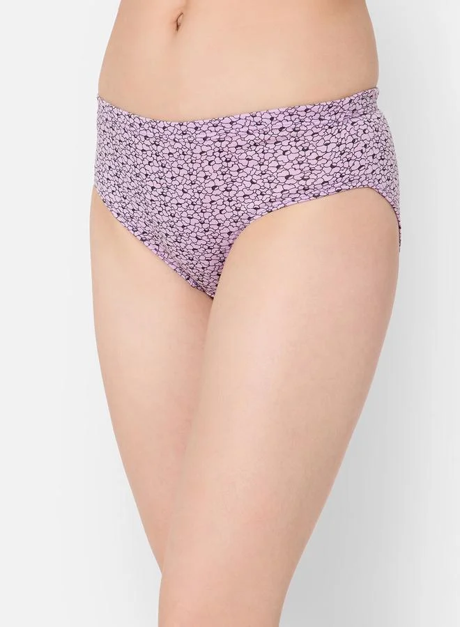 Clovia Clovia Pack of 3 - Floral Print Mid Rise Cotton Hipster Briefs with Inner Elastic