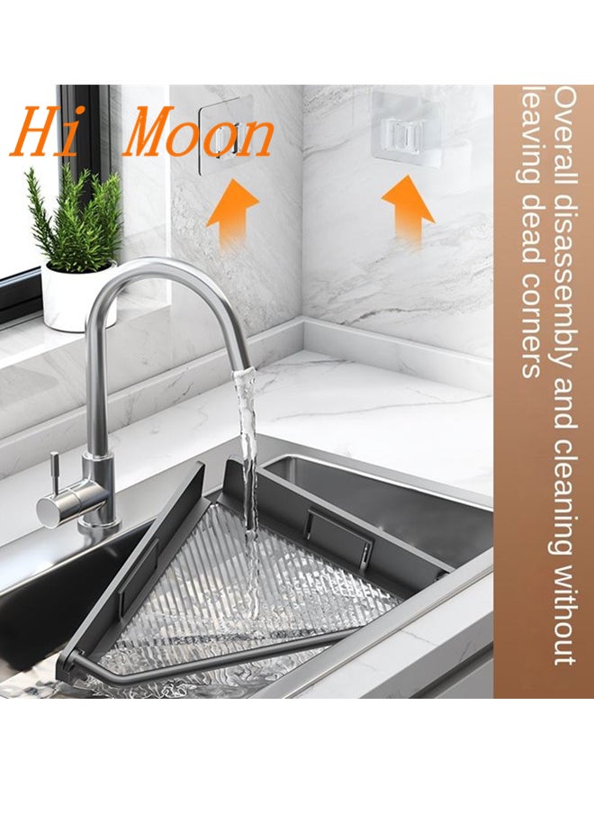 Hi Moon Acrylic Organizer Holder Kitchen Shelves Bath Storage Double Shelf Adhesive Wall Mounted Home Storage & Organization
,Black  - Image 4