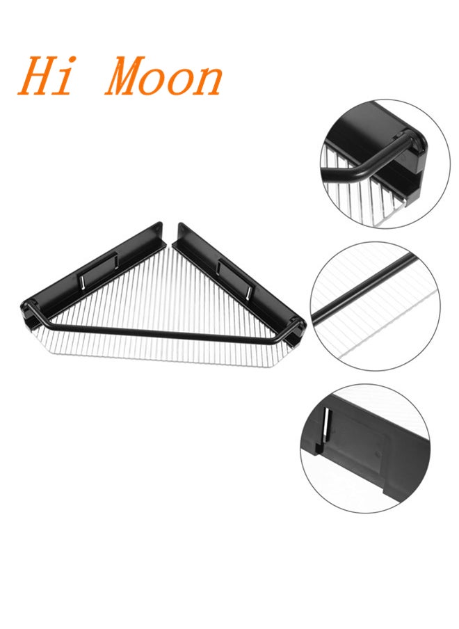 Hi Moon Acrylic Organizer Holder Kitchen Shelves Bath Storage Double Shelf Adhesive Wall Mounted Home Storage & Organization
,Black  - Image 2