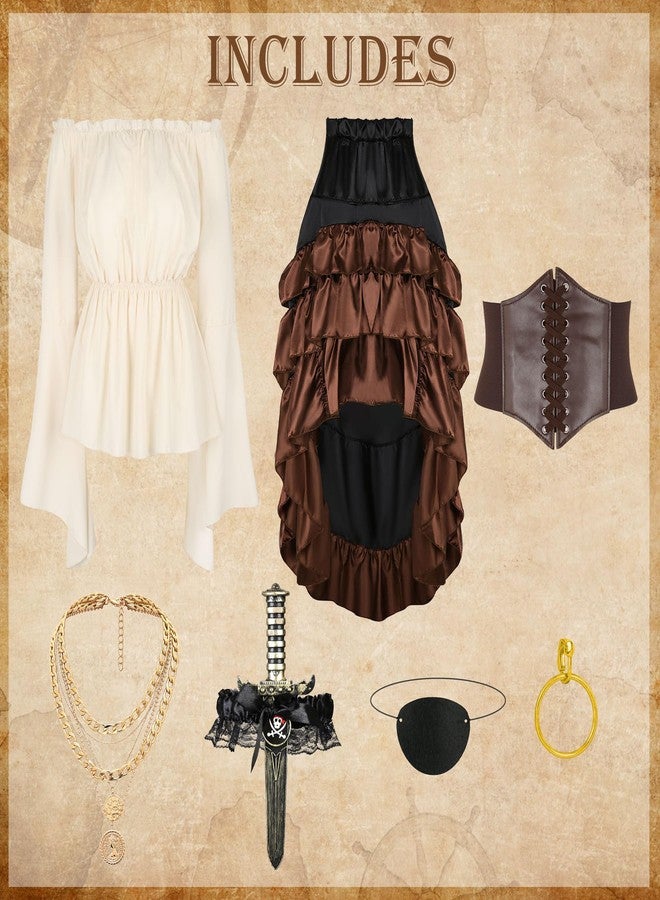 CICOCI Pirate Costume Women Outfits Renaissance Corset Steampunk Skirt Top Pirate Accessories Full Halloween Costume - Image 3