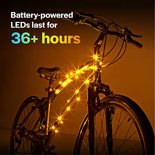 Brightz CosmicBrightz LED Bike Frame Rope Light, Gold - 6.5-Foot String Rope - Battery-Powered with On/Off Switch - Ultra Bright Color Keeps Your Ride Fun and Safe for Kids, Teens, & Adults - Image 5