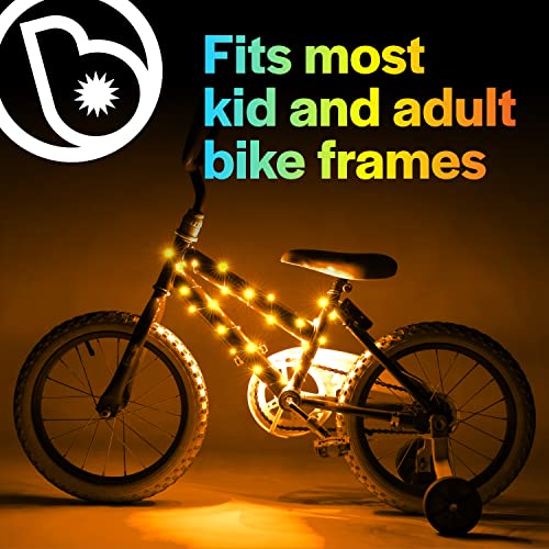 Brightz CosmicBrightz LED Bike Frame Rope Light, Gold - 6.5-Foot String Rope - Battery-Powered with On/Off Switch - Ultra Bright Color Keeps Your Ride Fun and Safe for Kids, Teens, & Adults - Image 4