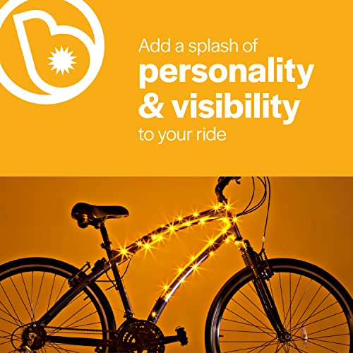 Brightz CosmicBrightz LED Bike Frame Rope Light, Gold - 6.5-Foot String Rope - Battery-Powered with On/Off Switch - Ultra Bright Color Keeps Your Ride Fun and Safe for Kids, Teens, & Adults - Image 3