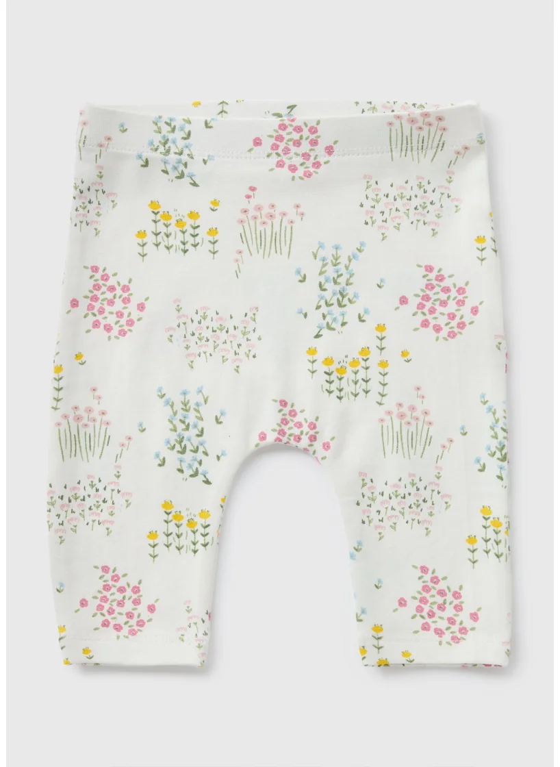 Matalan Baby White Floral Leggings