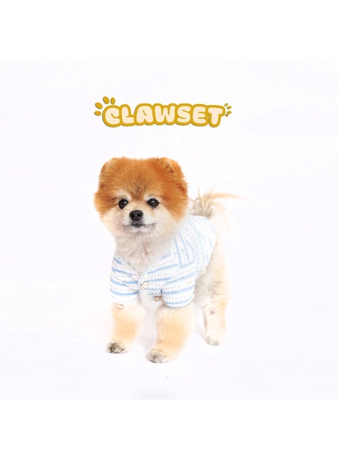 CLAWSET ZOEY CARDIGAN - BLUE COLOR CARDIGAN - DOG CLOTHES - DOG APPAREL - DOG FASHION - CAT FASHION - CAT CLOTHES - PET FASHION - PET OUTFIT - Image 2