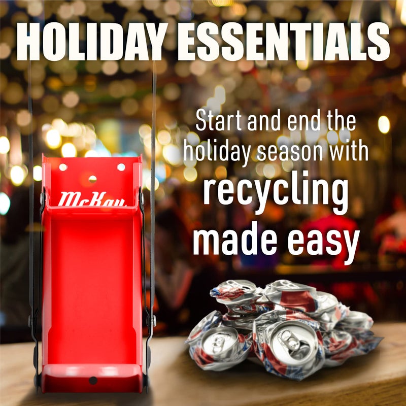 Mckay 16Oz Metal Can Crusher  Heavy-Duty Wall-Mounted Smasher For Aluminum Seltzer  Soda  Beer Cans And Bottles For Recycling  Gadgets For Home (Red) - Image 2