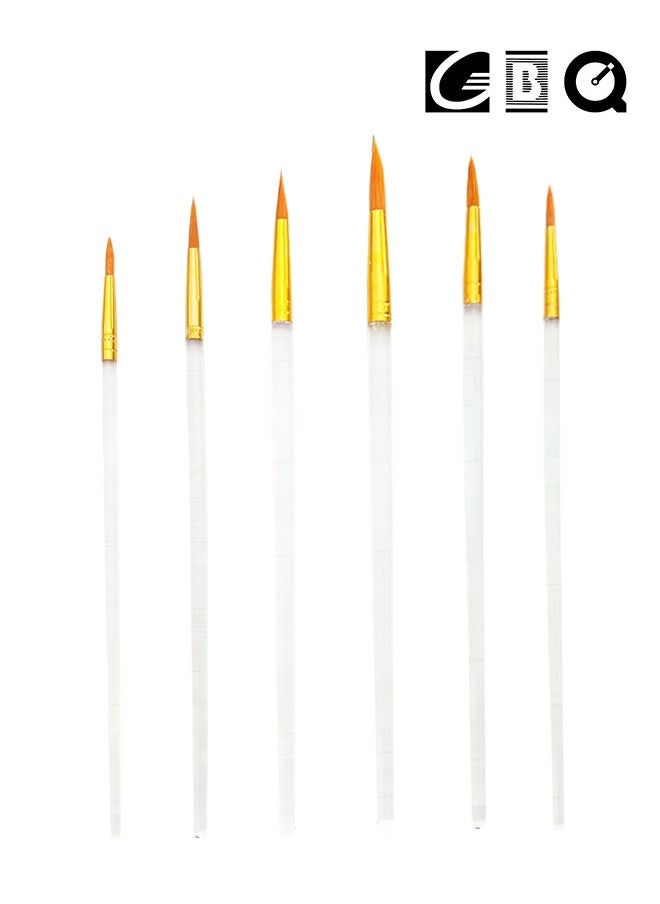GBQ 6pcs Artist Detail Brush Set Transparent Art Supplies  - Image 1
