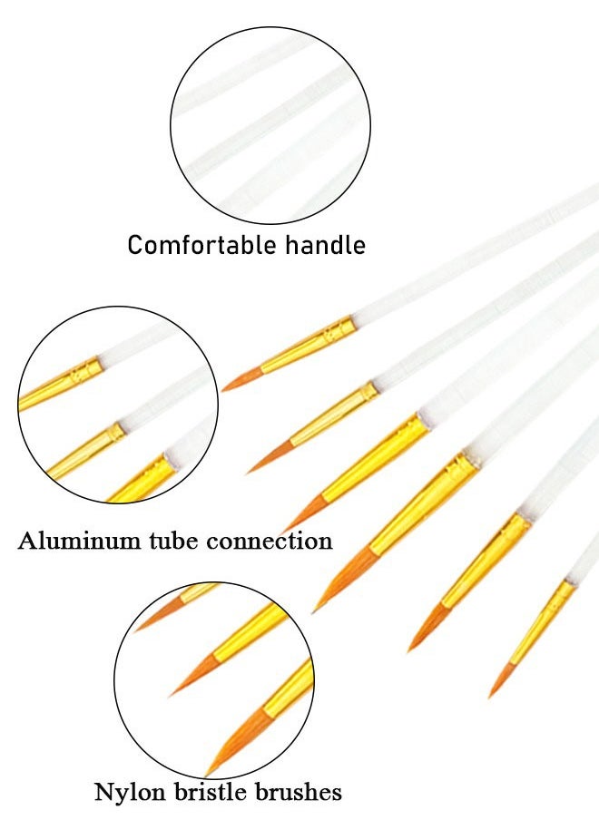 GBQ 6pcs Artist Detail Brush Set Transparent Art Supplies  - Image 3