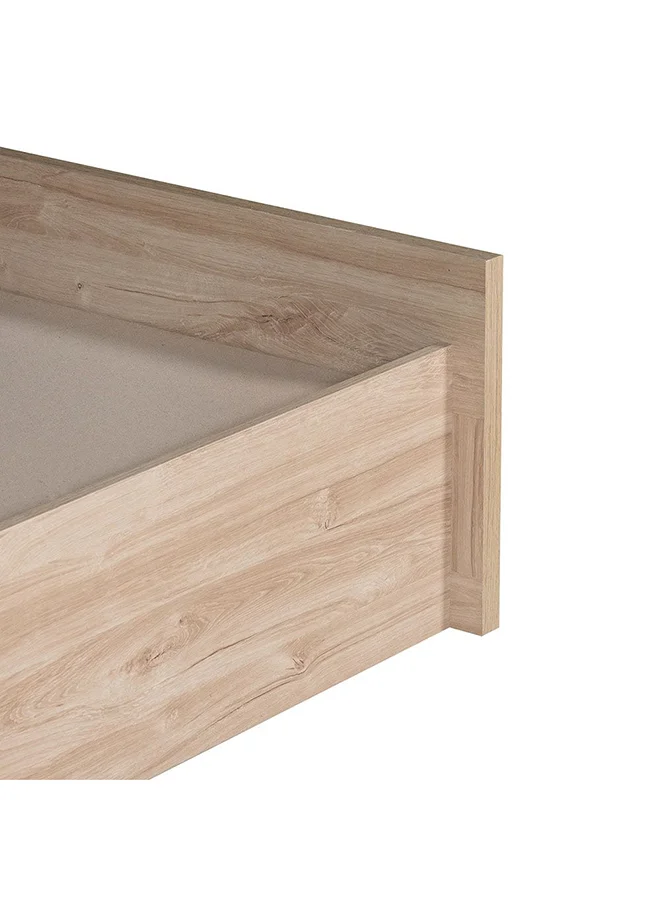 DANUBE HOME Danube Home Bolivar King Bed With 2 Front Drawer Storage Sturdy Modern Design Wooden Double Bed Frame Furniture L 207 x W 192 x H 90 cm Vintage oak