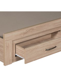 DANUBE HOME Danube Home Bolivar King Bed With 2 Front Drawer Storage Sturdy Modern Design Wooden Double Bed Frame Furniture L 207 x W 192 x H 90 cm Vintage oak  - Image 5