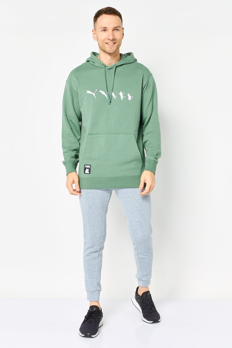 PUMA هودي خارجي بأكمام طويلة للرجال من بومّا × ريبنديب، أخضر مريمي - Image 2