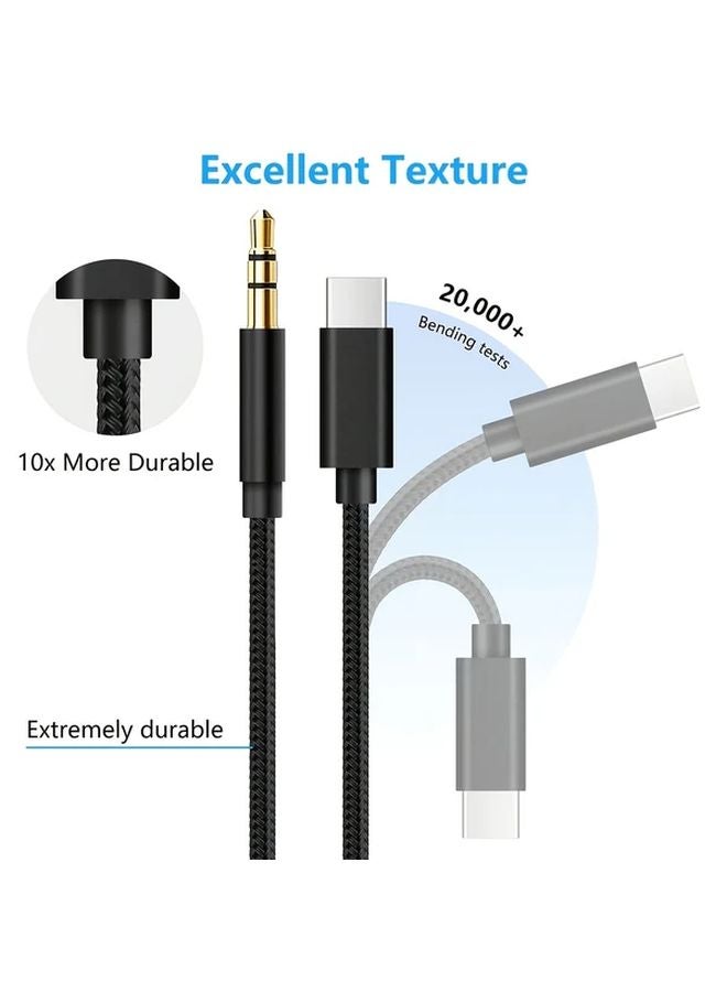 كابل USB C إلى 3.5 مم مساعد صوتي محول فضي لآيفون سامسونج شاومي - Image 5