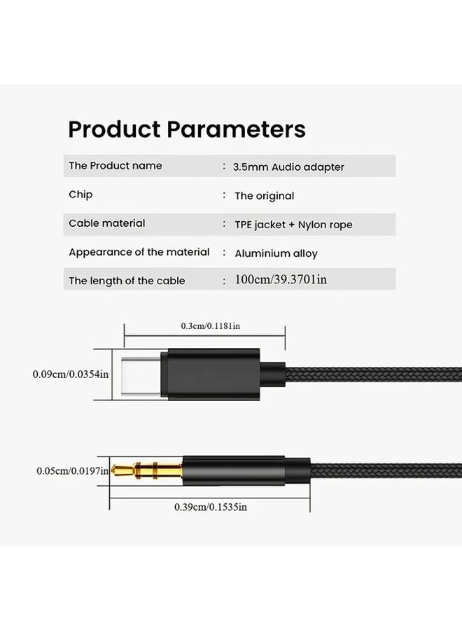 كابل USB C إلى 3.5 مم مساعد صوتي محول فضي لآيفون سامسونج شاومي - Image 3