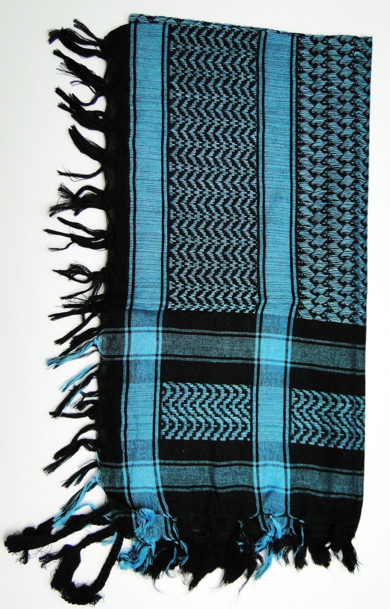 Tapp Collections Premium Shemagh Head Neck Scarf - Turquoise Blue/Black - Image 2