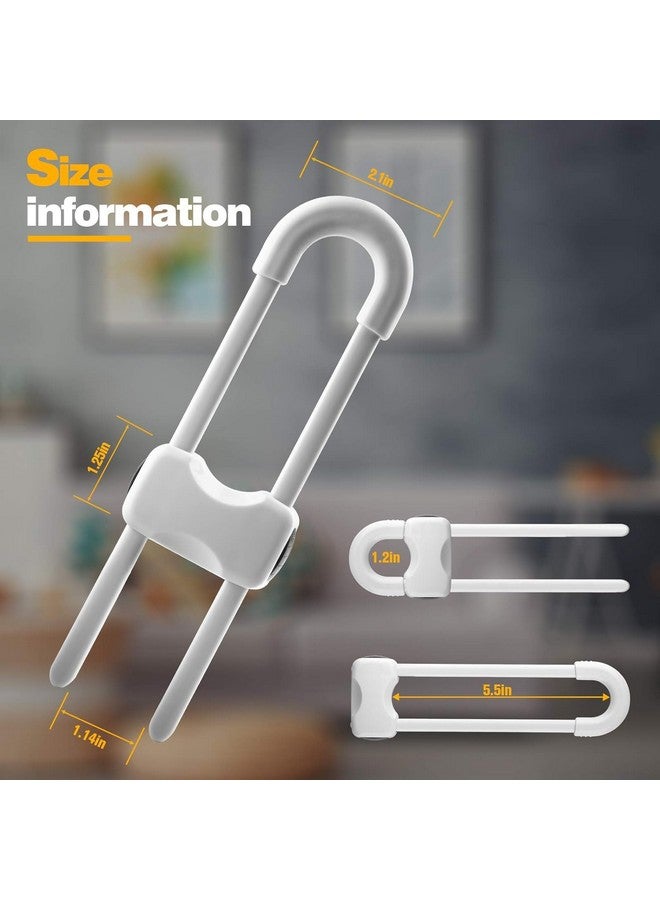AuaitTech 6PCS Cabinet Locks for Babies, Adjustable U-Shaped Child Safety Locks, Multifunctional Cabinet Handle Lock for Drawers for Cabinets, Drawer, Gate, Furniture Doors, Closet with Secure Lock Buttons - Image 5