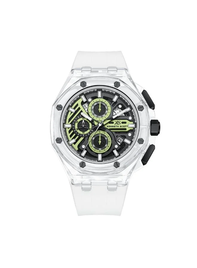 Kenneth Scott Men's Chronograph  Green  Dial Watch - K26109-ZSWBG