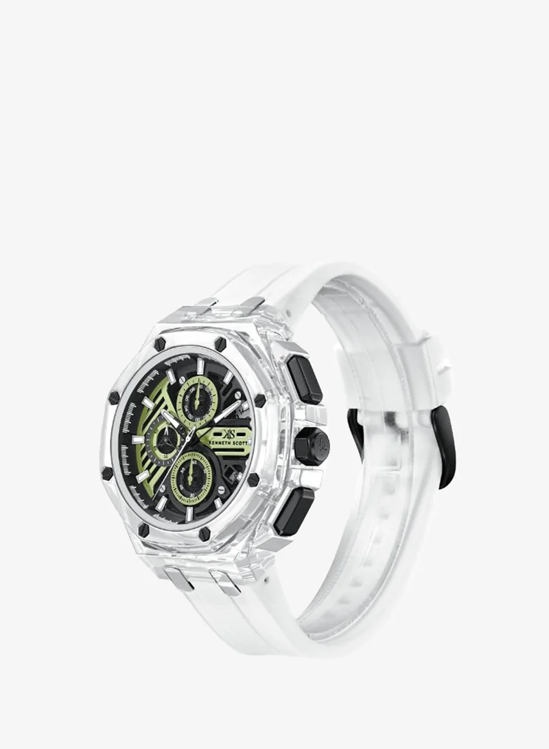 KENNETH SCOTT Kenneth Scott Men's Chronograph  Green  Dial Watch - K26109-ZSWBG