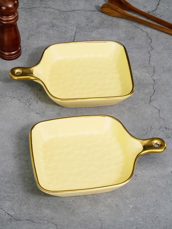 ROXX Porcelain Rectangle Platter Set of 2pcs RX-6371-Y - Image 1