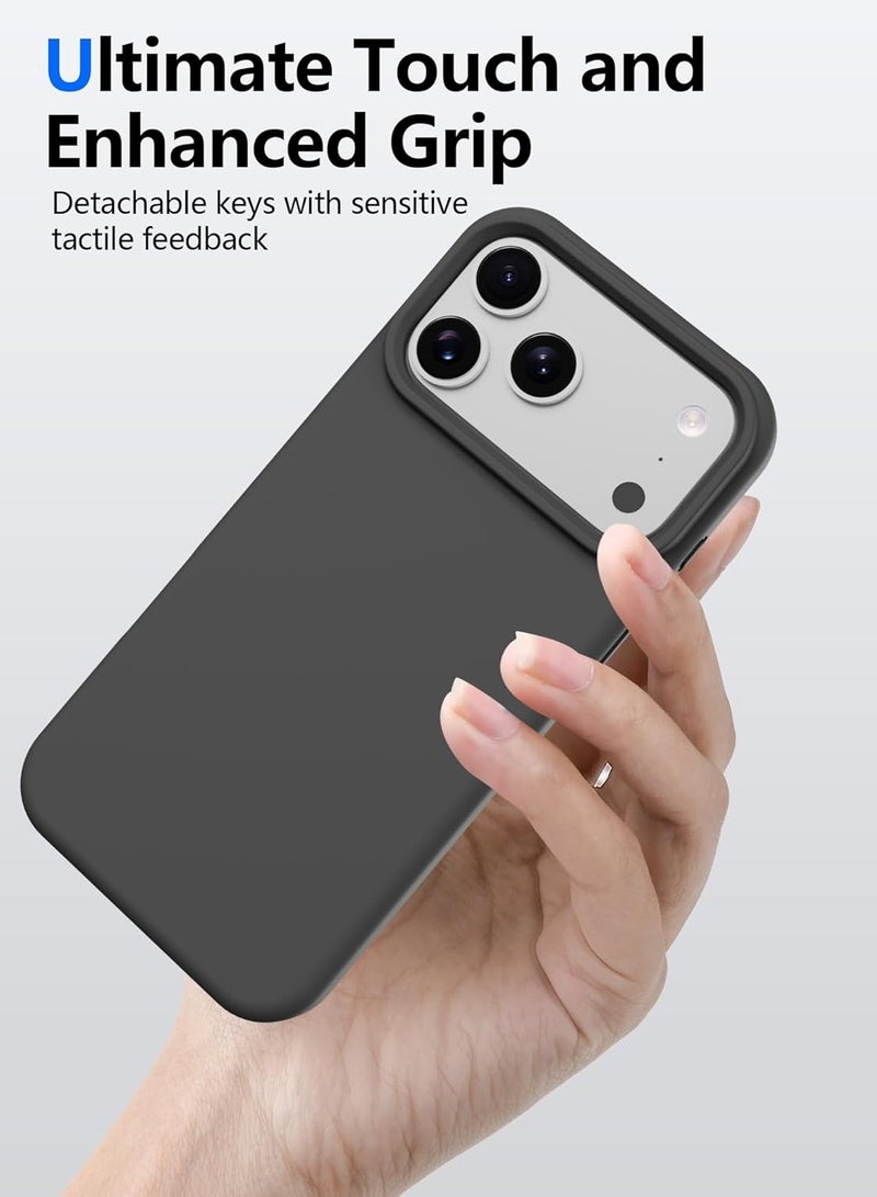 جراب سيليكون لهاتف iPhone 17 Pro (مقاس 6.3 بوصة) مع بطانة داخلية من الألياف الدقيقة (مايكروفايبر) - Image 3