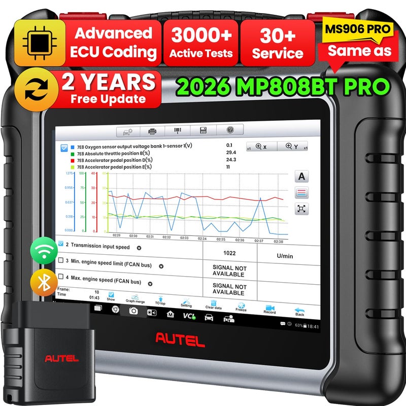 Autel 2026 Autel MaxiPRO MP808BT PRO ECU Coding with 2 Year Update Function as MS906 PRO MS906 MAX MP900 MP900BT Bidirectional Scan Tool 30 Service 3000 Test Up of MK900BT MK900 MX900 MK808S OS 11 - Image 3