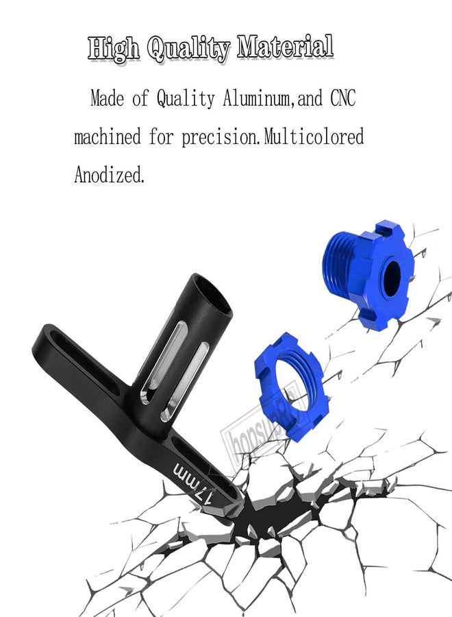 hopsupRC Upgrades Part for 1/10 E-Revo/Revo 3.3/E-Maxx/Summit/T-Maxx/Slayer Pro 4X4,Aluminum 17mm Wheel Nut & Wheel Hex & Splines Wheel Wrench Hops Up,Navy Blue - Image 4