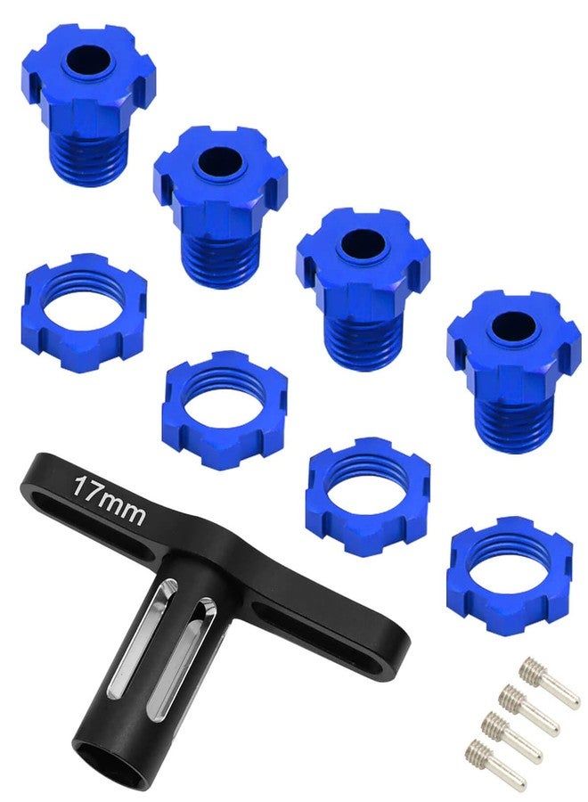 hopsupRC Upgrades Part for 1/10 E-Revo/Revo 3.3/E-Maxx/Summit/T-Maxx/Slayer Pro 4X4,Aluminum 17mm Wheel Nut & Wheel Hex & Splines Wheel Wrench Hops Up,Navy Blue - Image 2